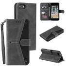 Stitching Calf Texture Horizontal Flip Leather Case with Holder & Card Slots & Wallet For iPhone 6 Plus(Grey) - 1