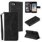 Stitching Calf Texture Horizontal Flip Leather Case with Holder & Card Slots & Wallet For iPhone 6 Plus(Black) - 1