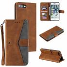 Stitching Calf Texture Horizontal Flip Leather Case with Holder & Card Slots & Wallet For iPhone 8 Plus / 7 Plus(Brown) - 1