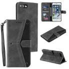 Stitching Calf Texture Horizontal Flip Leather Case with Holder & Card Slots & Wallet For iPhone 8 Plus / 7 Plus(Grey) - 1