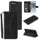 Stitching Calf Texture Horizontal Flip Leather Case with Holder & Card Slots & Wallet For iPhone 8 Plus / 7 Plus(Black) - 1