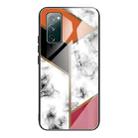 For Samsung Galaxy S20 FE Marble Tempered Glass Back Cover TPU Border Case(HCBL-1) - 1