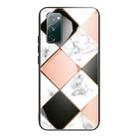 For Samsung Galaxy S20 FE Marble Tempered Glass Back Cover TPU Border Case(HCBL-10) - 1