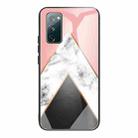 For Samsung Galaxy S20 FE Marble Tempered Glass Back Cover TPU Border Case(HCBL-11) - 1