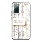 For Samsung Galaxy S20 FE Marble Tempered Glass Back Cover TPU Border Case(HCBL-19) - 1