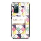 For Samsung Galaxy S20 FE Marble Tempered Glass Back Cover TPU Border Case(HCBL-20) - 1