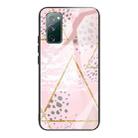 For Samsung Galaxy S20 FE Marble Tempered Glass Back Cover TPU Border Case(HCBL-21) - 1