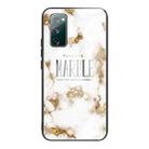 For Samsung Galaxy S20 FE Marble Tempered Glass Back Cover TPU Border Case(HCBL-25) - 1