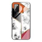 For Samsung Galaxy A02s (US Version) Marble Tempered Glass Back Cover TPU Border Case(HCBL-1) - 1