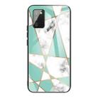 For Samsung Galaxy A02s (US Version) Marble Tempered Glass Back Cover TPU Border Case(HCBL-7) - 1