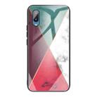For Samsung Galaxy A02 (EU Version) Marble Tempered Glass Back Cover TPU Border Case(HCBL-12) - 1