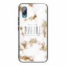 For Samsung Galaxy A02 (EU Version) Marble Tempered Glass Back Cover TPU Border Case(HCBL-25) - 1
