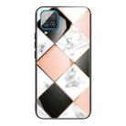 For Samsung Galaxy A12 5G Marble Tempered Glass Back Cover TPU Border Case(HCBL-10) - 1