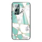 For Samsung Galaxy A32 4G Marble Tempered Glass Back Cover TPU Border Case(HCBL-7) - 1