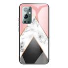 For Samsung Galaxy A32 4G Marble Tempered Glass Back Cover TPU Border Case(HCBL-11) - 1