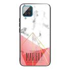 For Samsung Galaxy A42 5G Marble Tempered Glass Back Cover TPU Border Case(HCBL-24) - 1