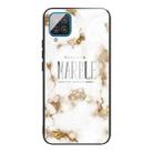 For Samsung Galaxy A42 5G Marble Tempered Glass Back Cover TPU Border Case(HCBL-25) - 1