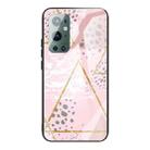 For Samsung Galaxy A52 5G / 4G Marble Tempered Glass Back Cover TPU Border Case(HCBL-21) - 1