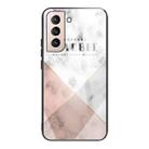 For Samsung Galaxy S21 5G Marble Tempered Glass Back Cover TPU Border Case(HCBL-6) - 1