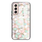 For Samsung Galaxy S21 5G Marble Tempered Glass Back Cover TPU Border Case(HCBL-15) - 1