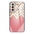 For Samsung Galaxy S21+ 5G Marble Tempered Glass Back Cover TPU Border Case(HCBL-3) - 1