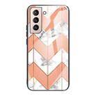 For Samsung Galaxy S21+ 5G Marble Tempered Glass Back Cover TPU Border Case(HCBL-5) - 1