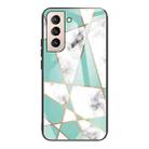 For Samsung Galaxy S21+ 5G Marble Tempered Glass Back Cover TPU Border Case(HCBL-7) - 1