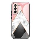 For Samsung Galaxy S21+ 5G Marble Tempered Glass Back Cover TPU Border Case(HCBL-11) - 1