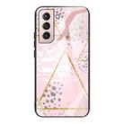 For Samsung Galaxy S21+ 5G Marble Tempered Glass Back Cover TPU Border Case(HCBL-21) - 1