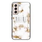 For Samsung Galaxy S21+ 5G Marble Tempered Glass Back Cover TPU Border Case(HCBL-25) - 1