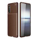 For Sony Xperia 10 III Carbon Fiber Texture Shockproof TPU Case(Brown) - 1