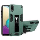 For Samsung Galaxy A02 2 in 1 PC + TPU Shockproof Protective Case with Invisible Holder(Dark Green) - 1
