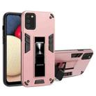 For Samsung Galaxy A52 5G / 4G 2 in 1 PC + TPU Shockproof Protective Case with Invisible Holder(Rose Gold) - 1