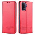 For OPPO A94 / F19 Pro / Reno5 Lite AZNS Magnetic Calf Texture Horizontal Flip Leather Case with Card Slots & Holder & Wallet(Red) - 1