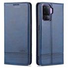 For OPPO A94 / F19 Pro / Reno5 Lite AZNS Magnetic Calf Texture Horizontal Flip Leather Case with Card Slots & Holder & Wallet(Dark Blue) - 1