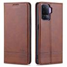 For OPPO A94 / F19 Pro / Reno5 Lite AZNS Magnetic Calf Texture Horizontal Flip Leather Case with Card Slots & Holder & Wallet(Dark Brown) - 1