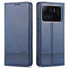 For Xiaomi Mi 11 Ultra AZNS Magnetic Calf Texture Horizontal Flip Leather Case with Card Slots & Holder & Wallet(Dark Blue) - 1