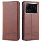 For Xiaomi Mi 11 Ultra AZNS Magnetic Calf Texture Horizontal Flip Leather Case with Card Slots & Holder & Wallet(Dark Brown) - 1