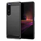 For Sony Xperia 1 III Brushed Texture Carbon Fiber TPU Case(Black) - 1