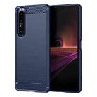 For Sony Xperia 1 III Brushed Texture Carbon Fiber TPU Case(Navy Blue) - 1