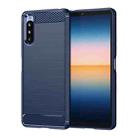 For Sony Xperia 10 III Brushed Texture Carbon Fiber TPU Case(Navy Blue) - 1