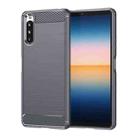 For Sony Xperia 10 III Brushed Texture Carbon Fiber TPU Case (Grey) - 1