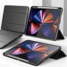 For iPad Pro 12.9 2022 / 2021 Lychee Peel Texture Horizontal Deformation Flip TPU Leather Tablet Case with Three-folding Holder & Sleep / Wake-up Function(Blue) - 5