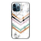For iPhone 11 Marble Tempered Glass Back Cover TPU Border Case (HCBL-2) - 1