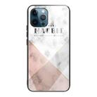 For iPhone 11 Marble Tempered Glass Back Cover TPU Border Case (HCBL-6) - 1