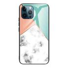 For iPhone 11 Marble Tempered Glass Back Cover TPU Border Case (HCBL-8) - 1