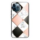 For iPhone 11 Marble Tempered Glass Back Cover TPU Border Case (HCBL-10) - 1