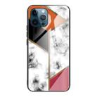 For iPhone 11 Pro Max Marble Tempered Glass Back Cover TPU Border Case (HCBL-1) - 1