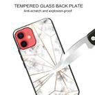 For iPhone 12 mini Marble Tempered Glass Back Cover TPU Border Case (HCBL-13) - 3
