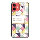 For iPhone 12 mini Marble Tempered Glass Back Cover TPU Border Case (HCBL-20) - 1